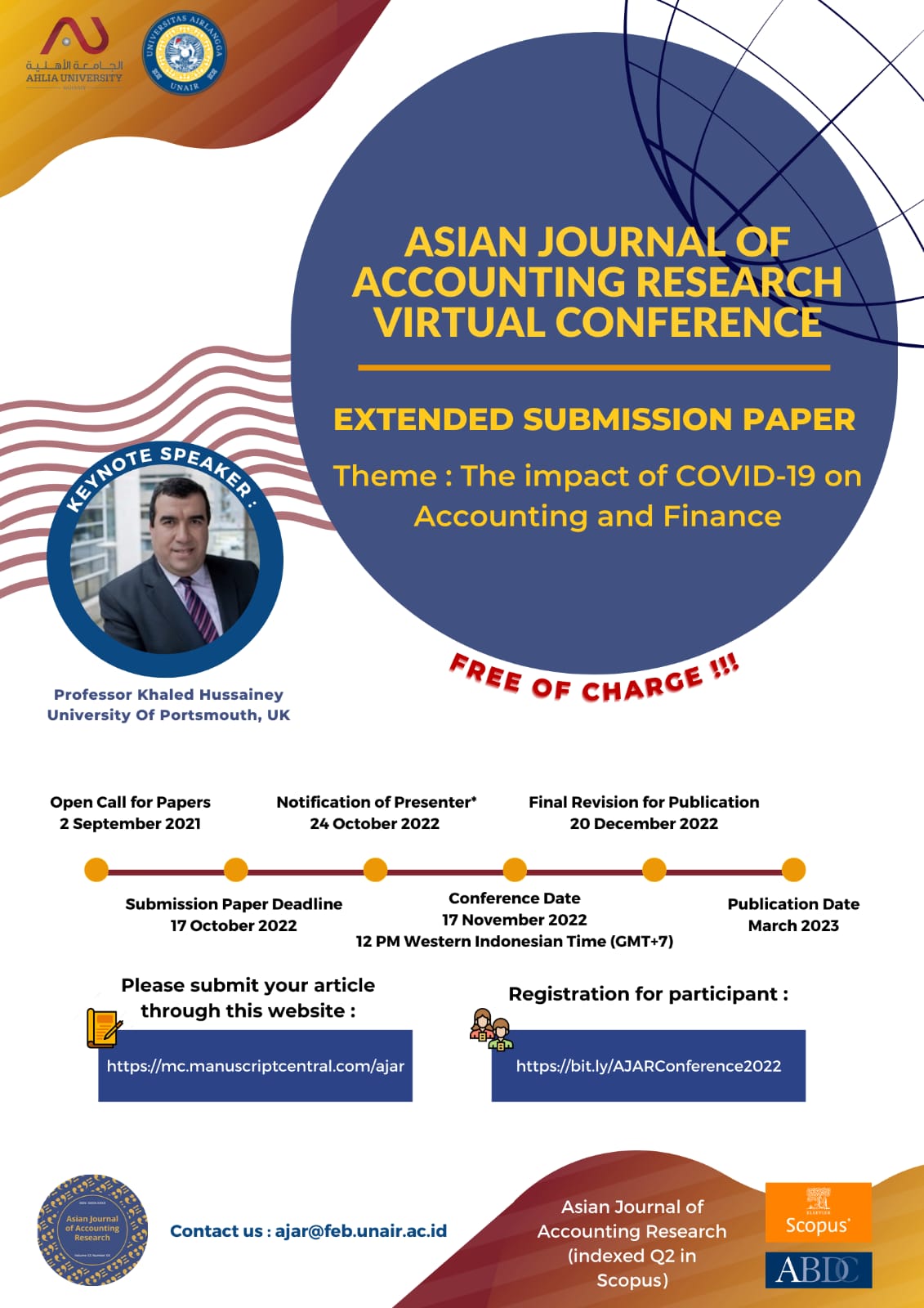 Asian Journal of Accounting Research (AJAR) International Virtual Conference 2022